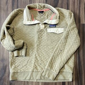Patagonia Quilted Pullover in olive green / khaki